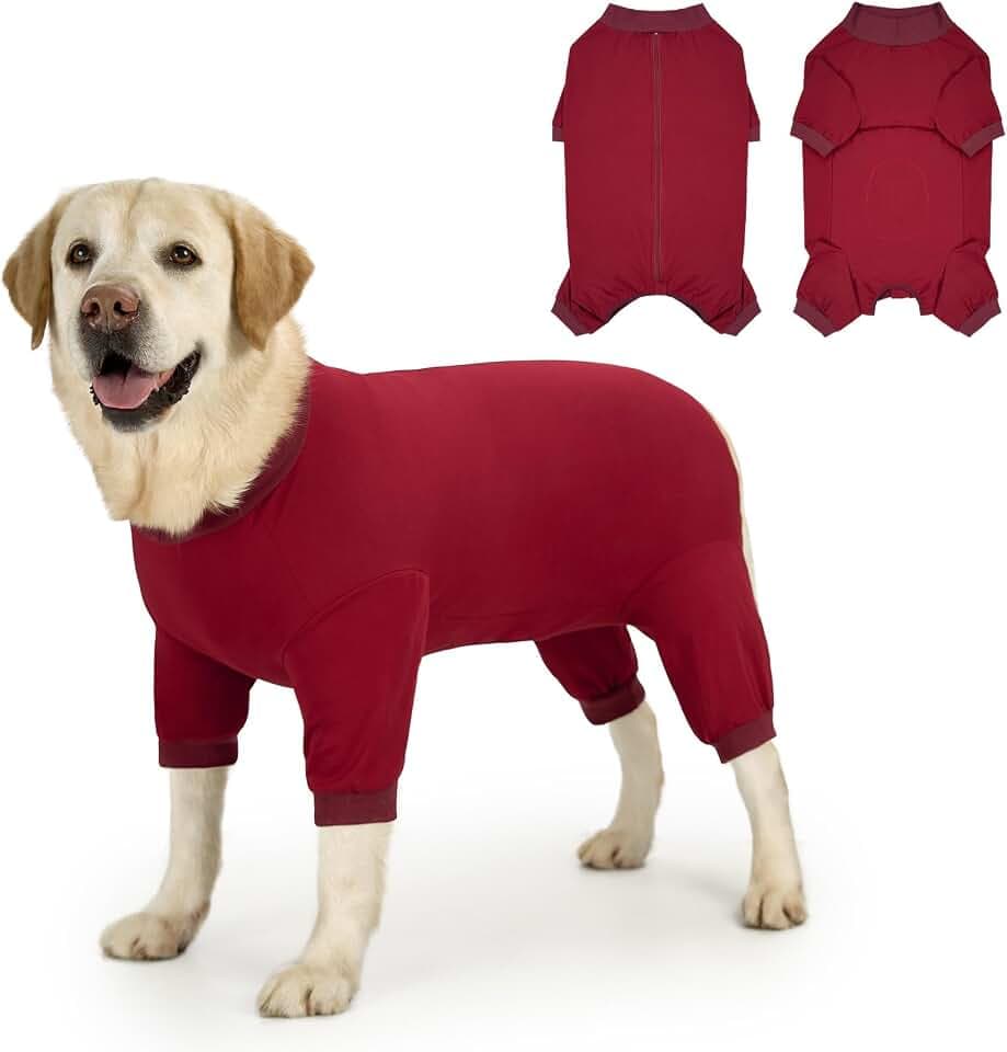 Hundebody Nach Op Body für Hunde mit Reißverschluss Hund Op Body mit Beinen Schutzanzug Hund Kastrationsbody Hündin Rüde Medizinischer Hundebody Leckschutz Wundschutzanzug Hunde Einteiler