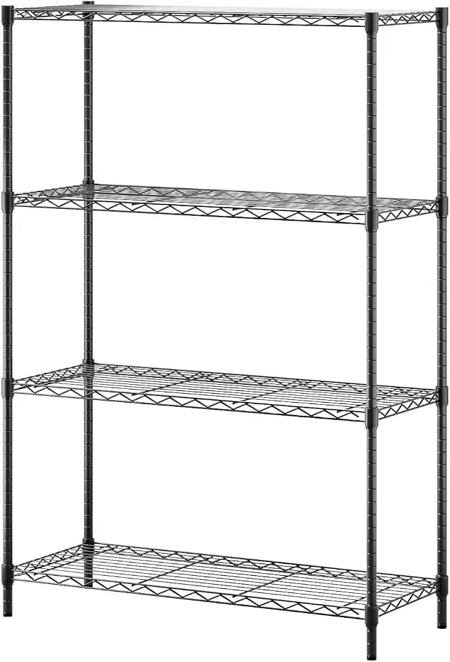 BestOffice | 4-Tier Wire Shelf | 36" x 14" x 54" | Black