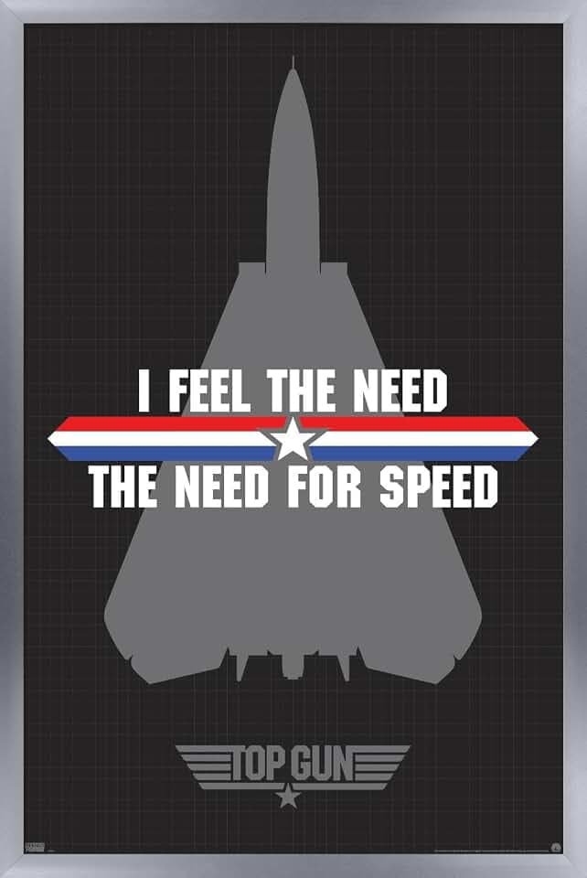 Trends International Top Gun - Need for Speed Wall Poster, 14.725" x 22.375", Silver Framed Version