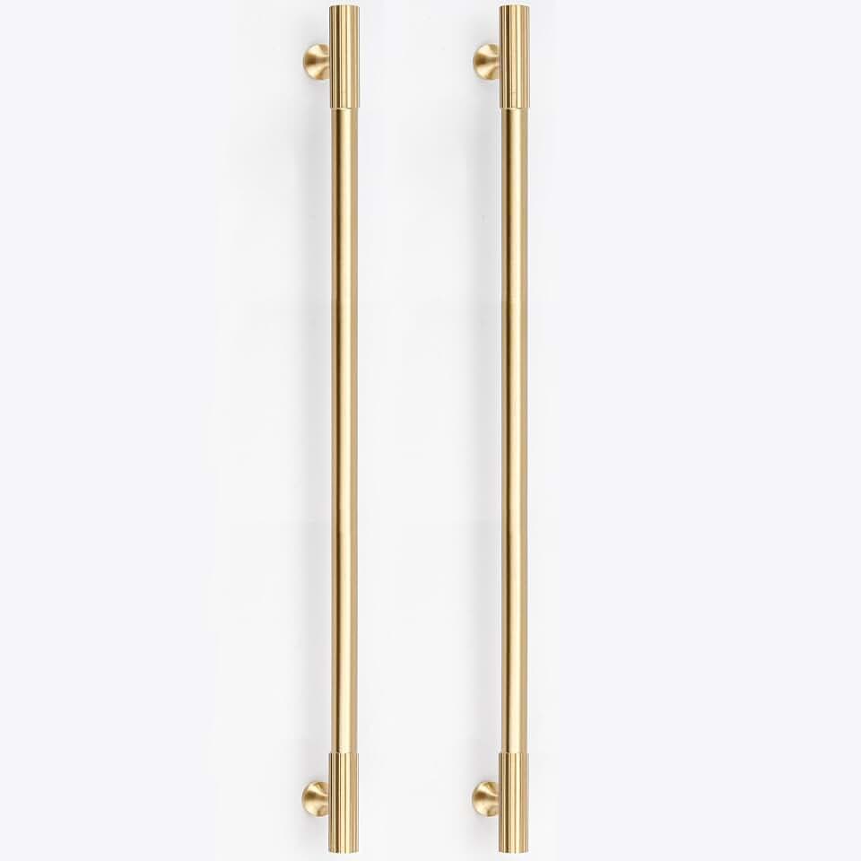 RZDEAL Griffe aus massivem Messing, goldfarbig, 31,7 cm Durchmesser für Küchenschrankgriffe, moderne Schubladen, Kommoden, Badezimmer, gebürstetes Messing, Schrankgriffe, Kleiderschranktürgriffe, 2