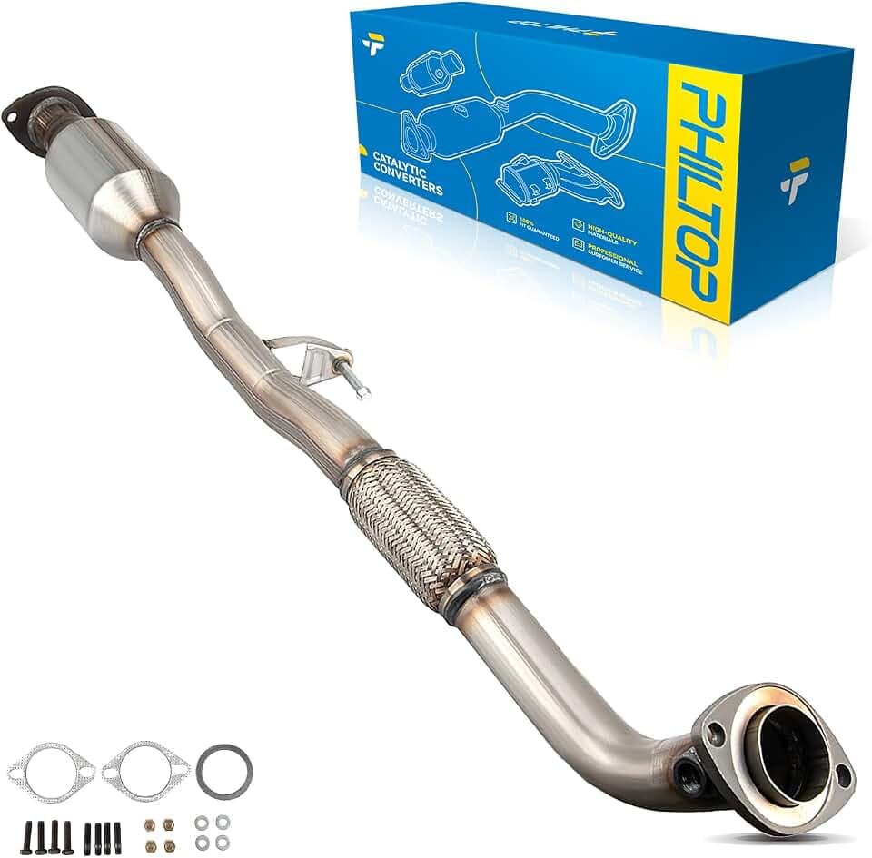 PHILTOP Direct-Fit Rear Catalytic Converter Kit Compatible with Toyota Camry 2.4L 2002-2006, Solara 2.4L 2004-2006 Automotive Replacement Catalytic Converters 55435, 643001, 40483 (EPA Compliant)