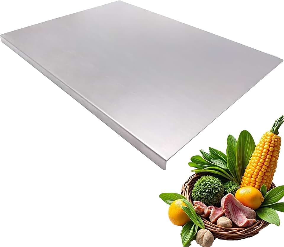 Stainless Steel Cutting Boards for The Kitchen, Suitable for Meat, Fruits, Vegetables, Bread, and Baking Large-sized Cutting Boards (19.7 x 15.7 in/50 x 40cm)