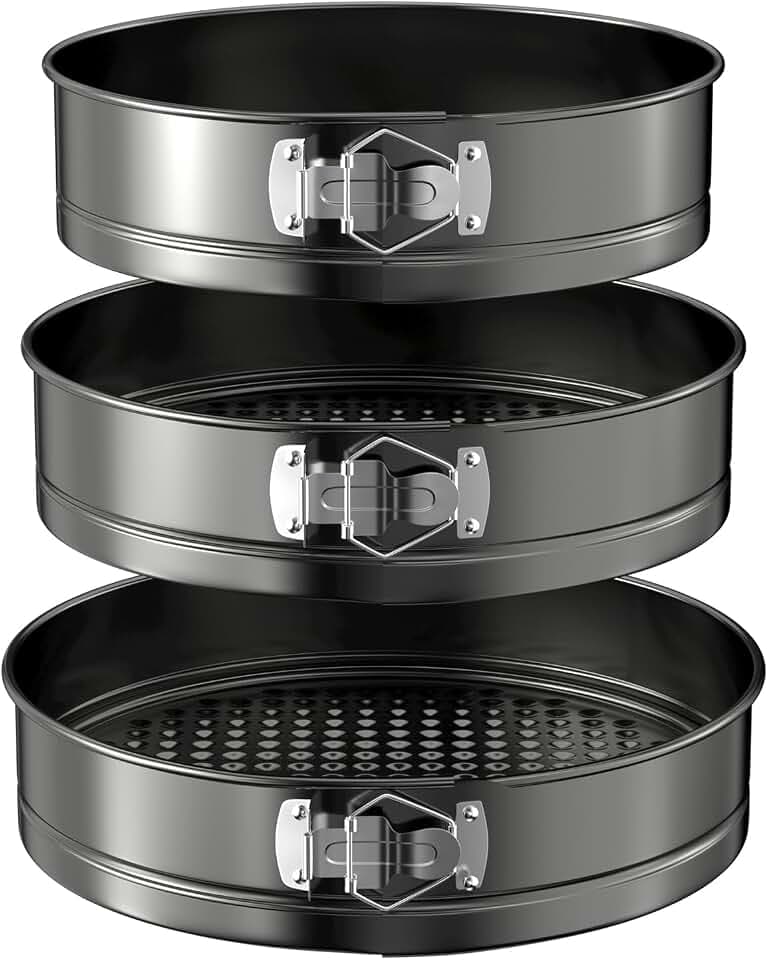 WinGluge 3 Stück Springform, 24/26/28 cm Cake Baking Tin, Runde Backform