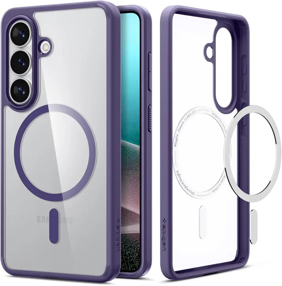 Spigen for Galaxy S26 Case, Ultra Hybrid MagFit [Anti-Yellowing] [Compatible with MagSafe] [Fast Wireless Charging] - Deep Purple