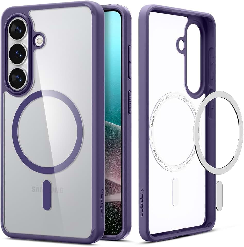 Spigen for Galaxy S26 Plus Case, Ultra Hybrid MagFit [Anti-Yellowing] [Compatible with MagSafe] [Fast Wireless Charging] - Deep Purple