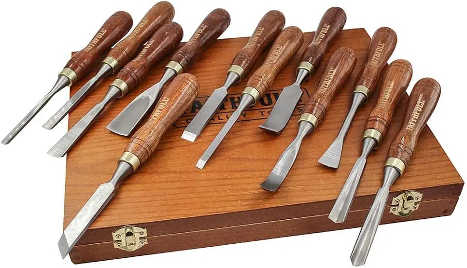 Faithfull 12-teiliges Schnitzbeitel-Set im Holzkoffer – FSC®