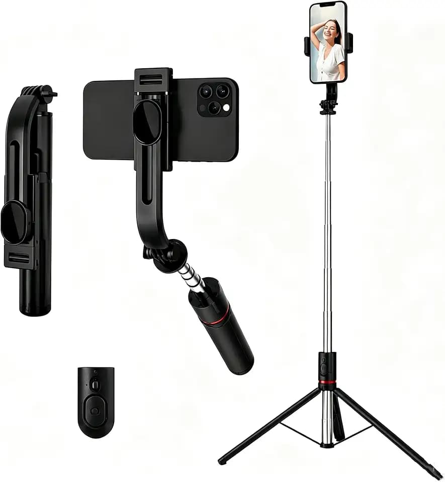 Motswedi Handy Stativ & Selfie Stick, 115cm, Ausziehbares, Stativ Für Smartphone, Mit Abnehmbarer Bluetooth Fernbedienung, Tripod, 360° Drehung Smartphone Stative Für iPhone, Samsung, Kamera