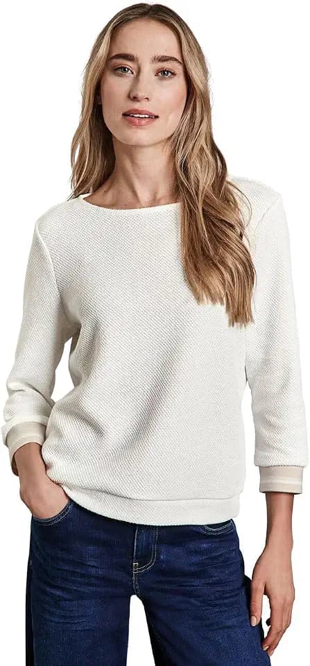 Damen Shirt mit Streifen-Bündchen
