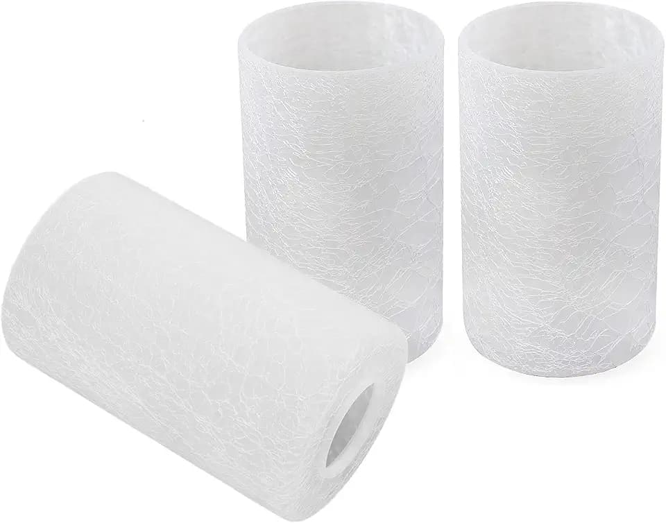 Frosted Glass Lamp Shade Replacement Crackle Texture, 1 5/8 Inch Fitter Light Fixture Replacement Glass Globe for Pendant Light Chandelier,Bathroom Vanity Light (3 Pack)