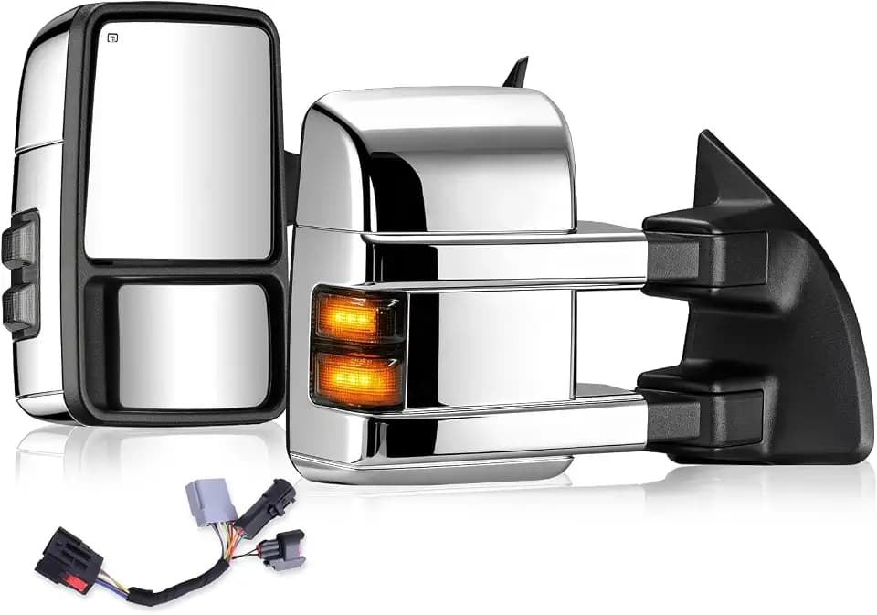 Chrome Towing Mirrors for 1999-2016 Ford F250-F550 Super Duty