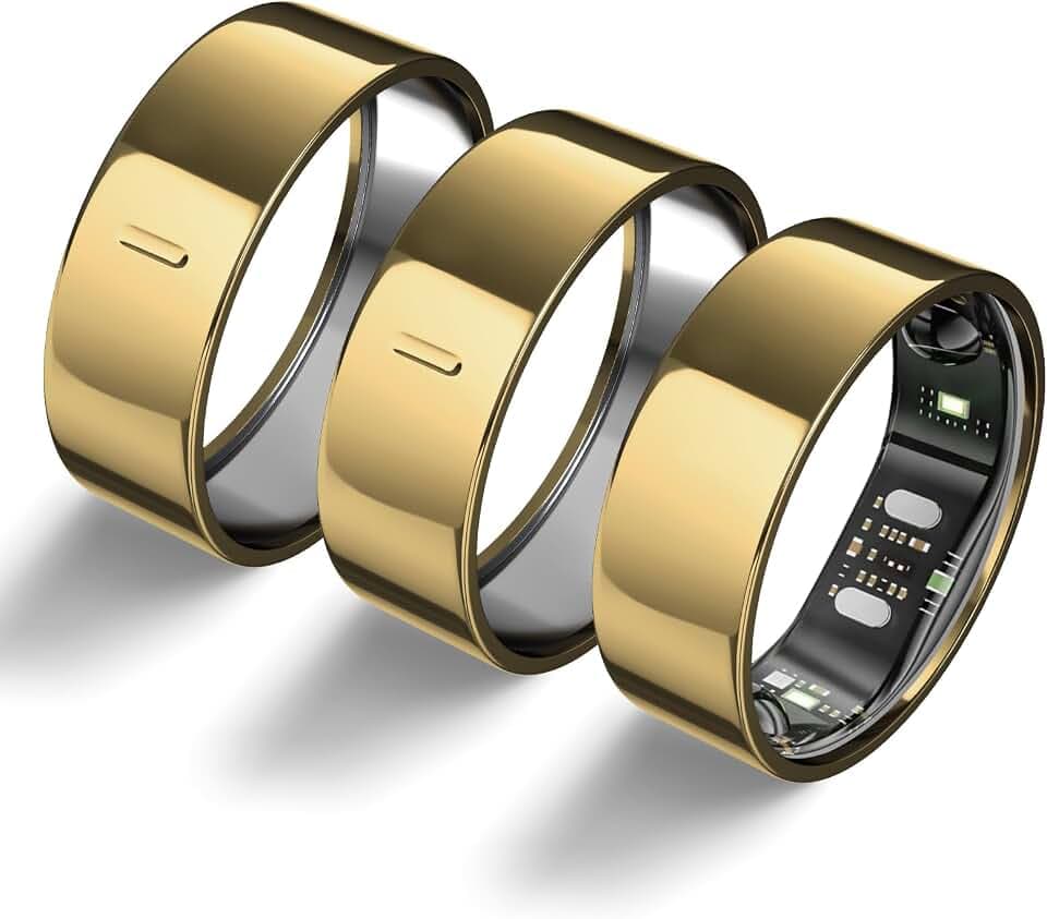 3 Pack Ring Cover Compatible with RingConn Gen 3, Ultra Thin Anti-Scratch TPU Ring Protector for RingConn Gen 3 Working Out Accessories Men Women (3*Royal Gold, 8)