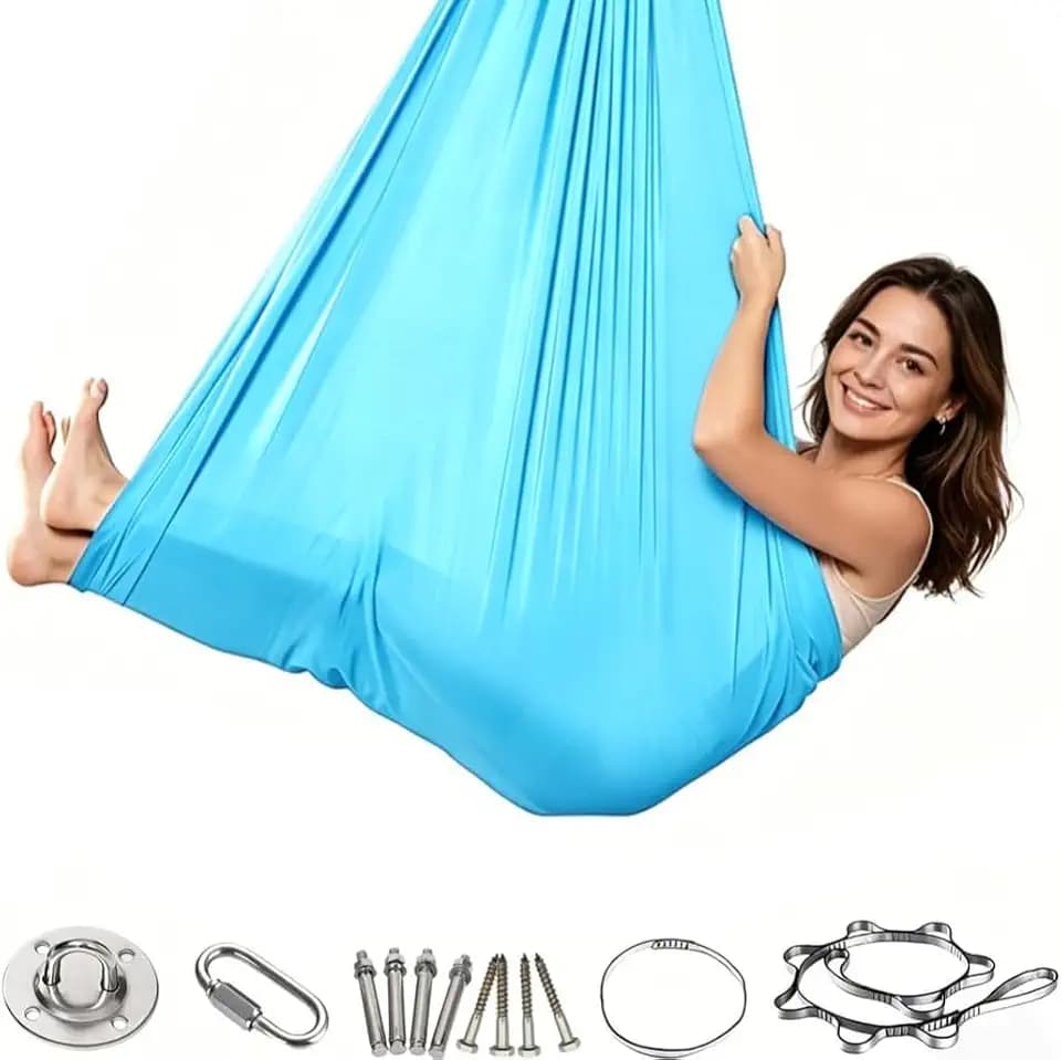 Aerial Yoga Hängematte Indoor&Outdoor Ultraleicht, 200kg Tragkraft Yoga-Schaukel Hammock (280x150cm), Schaukel-Hängematte für Garten, Indoor, Balkon,Terrasse