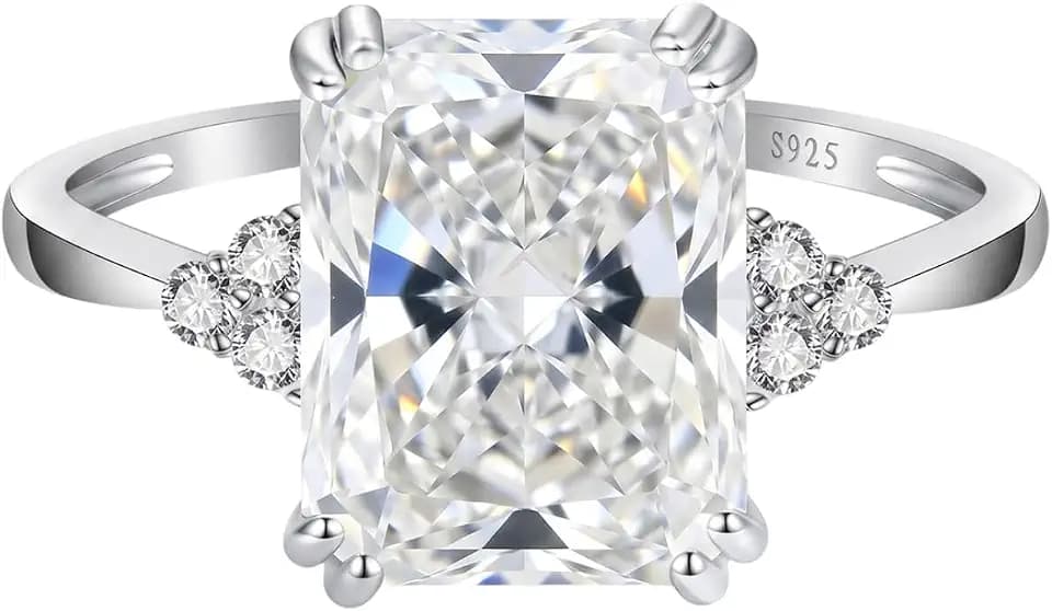 Yaresul 3.5CT Women Radiant Cut Sapphire|Emerald|Amethyst|Ruby|CZ Ring
