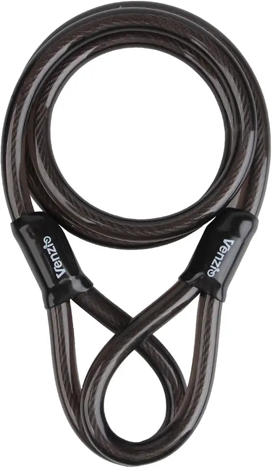 Venzio Heavy Duty 4FT 12mm (1/2 inch) Bike Lock Cable with Loops