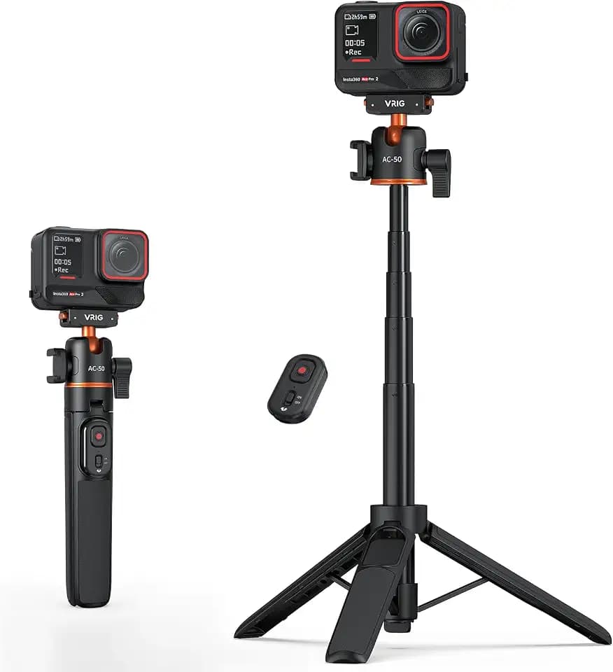 VRIG AC-50 Selfie Stick Tripod for Insta360 Ace Pro 2/ Ace Pro/ X5/ X4 Air