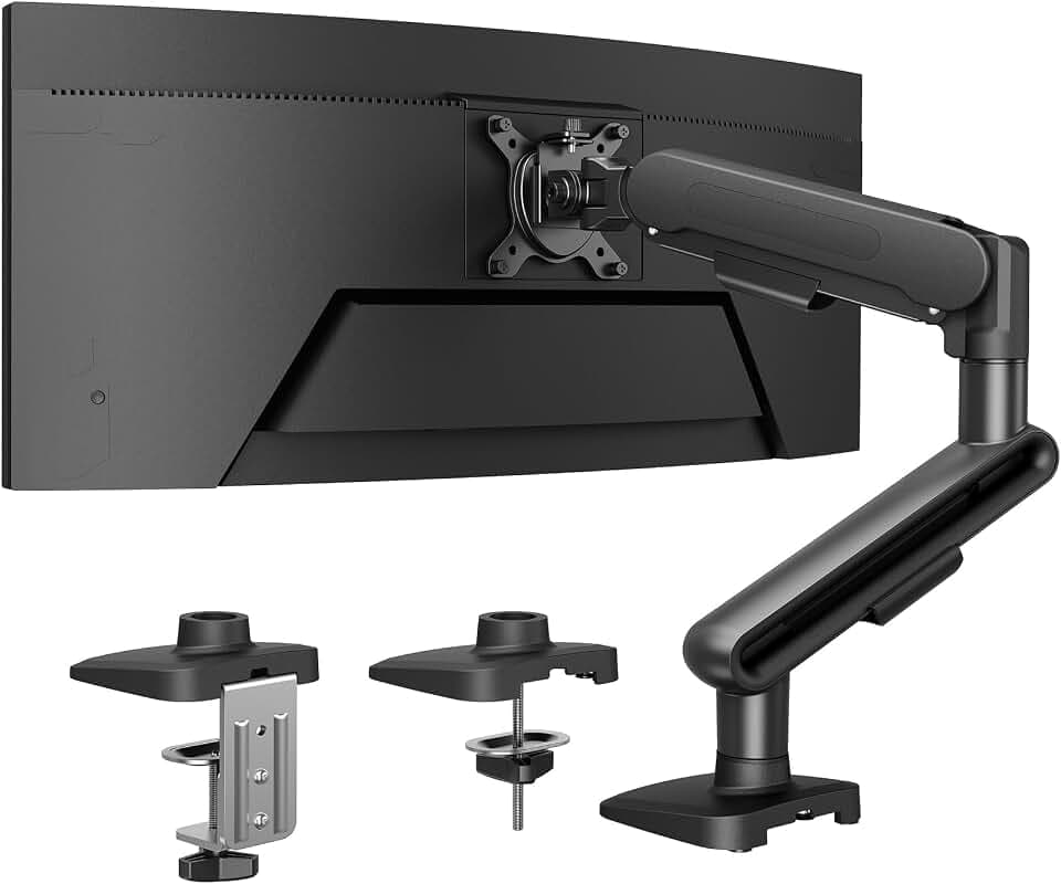 HUANUO Monitor Halterung für 13-40 Zoll Bildschirme, Monitor Arm mit NITROGLIDE™-Federung, bis 12 kg, Monitorhalterung höhenverstellbar, schwenkbar, neigbar, für Gaming & Office, VESA 75×75/100×100 mm