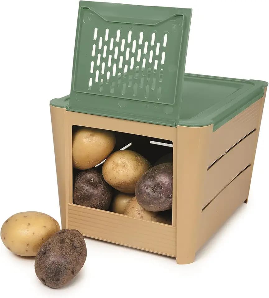 Snips Kartoffelhalter 3 kg, Braun - Aufbewahrungsbox für Kartoffeln, Zwiebeln und Gemüse