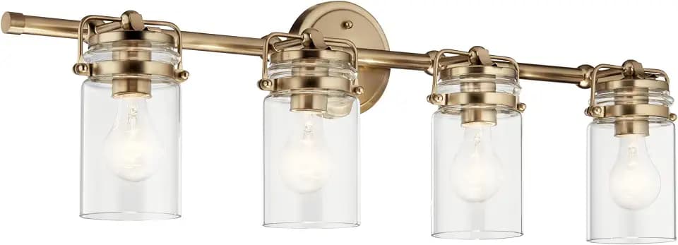 Kichler Brinley 4-Light Farmhouse Vanity Light, Champagne Bronze
