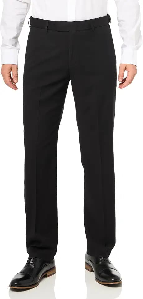 Savane Men's Performance Solid Non-iron Dress Pants With Expandable Waistband, 29"/30"/32" Inseams, Stretch Gabardine Fabric