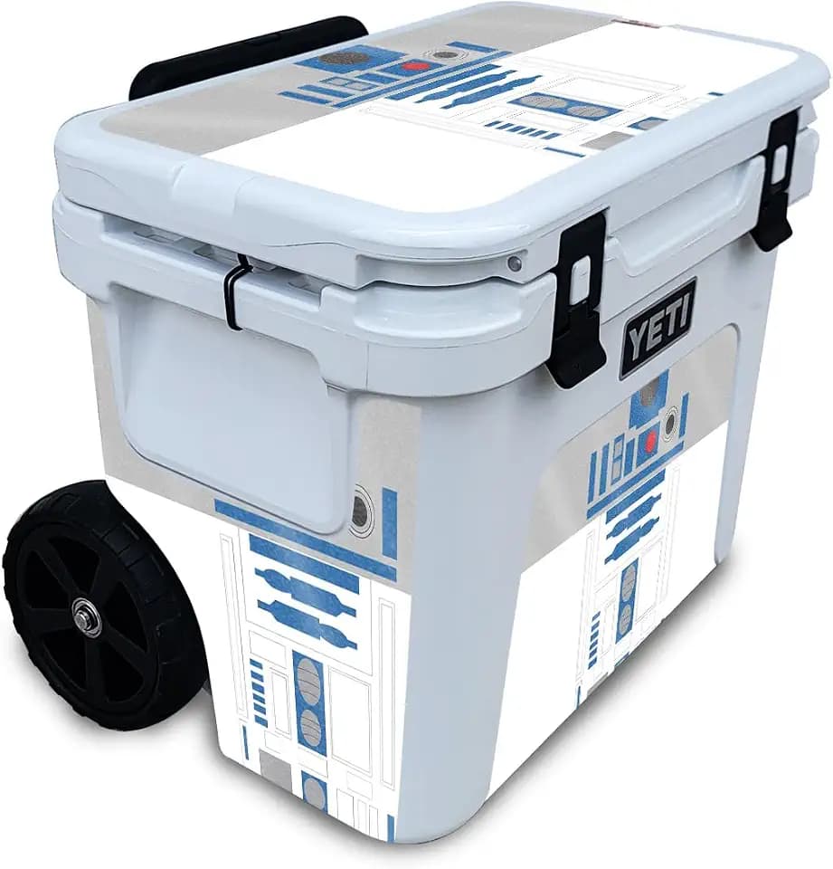 Glossy Glitter Skin Compatible with Yeti Roadie 32 Wheeled Cooler - Cyber Bot - Premium 3M Vinyl Protective Wrap Decal Cover - Easy to Apply | Crafted in The USA by MightySkins