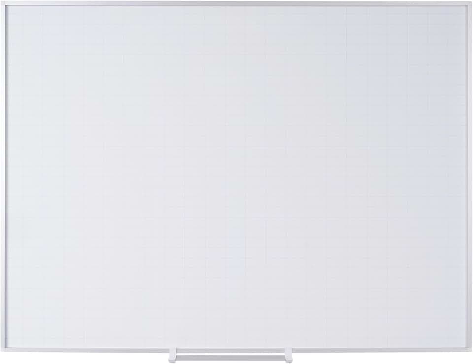 MasterVision Magnetic Platinum Plus Porcelain Dry Erase 1 x 2 Inch Grid Planner with Accessory Kit, 2 x 3 Feet, Aluminum Frame (CR0630830A)