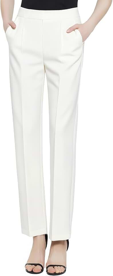 Urban CoCo Women's Yoga Dress Pants Stretchy Casual Slacks Straight Leg Work Pants with Pockets