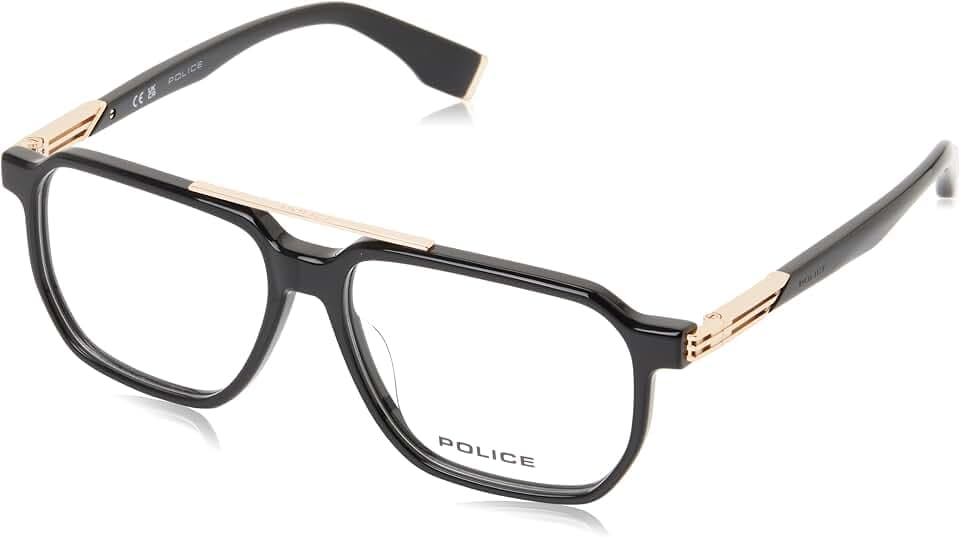 Police VPLR70 Brille, Shiny Black, regulär, Unisex, Erwachsene