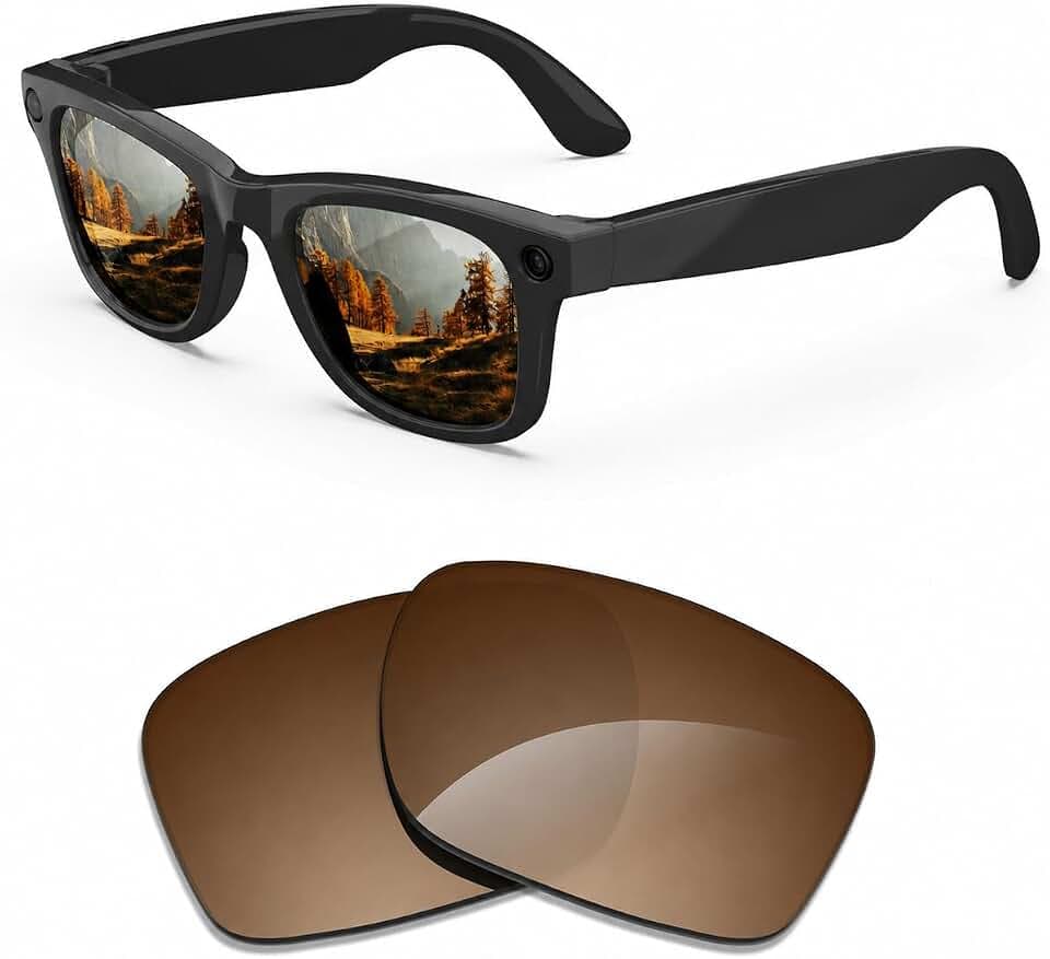 Replacement Polarized Lenses Compatible with Ray-Ban Meta Wayfarer