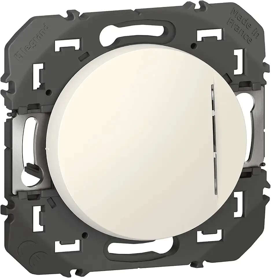 Legrand - Schalter oder Wechselschalter mit Kontrollleuchte Dooxie 10AX 250V ~ Weiß