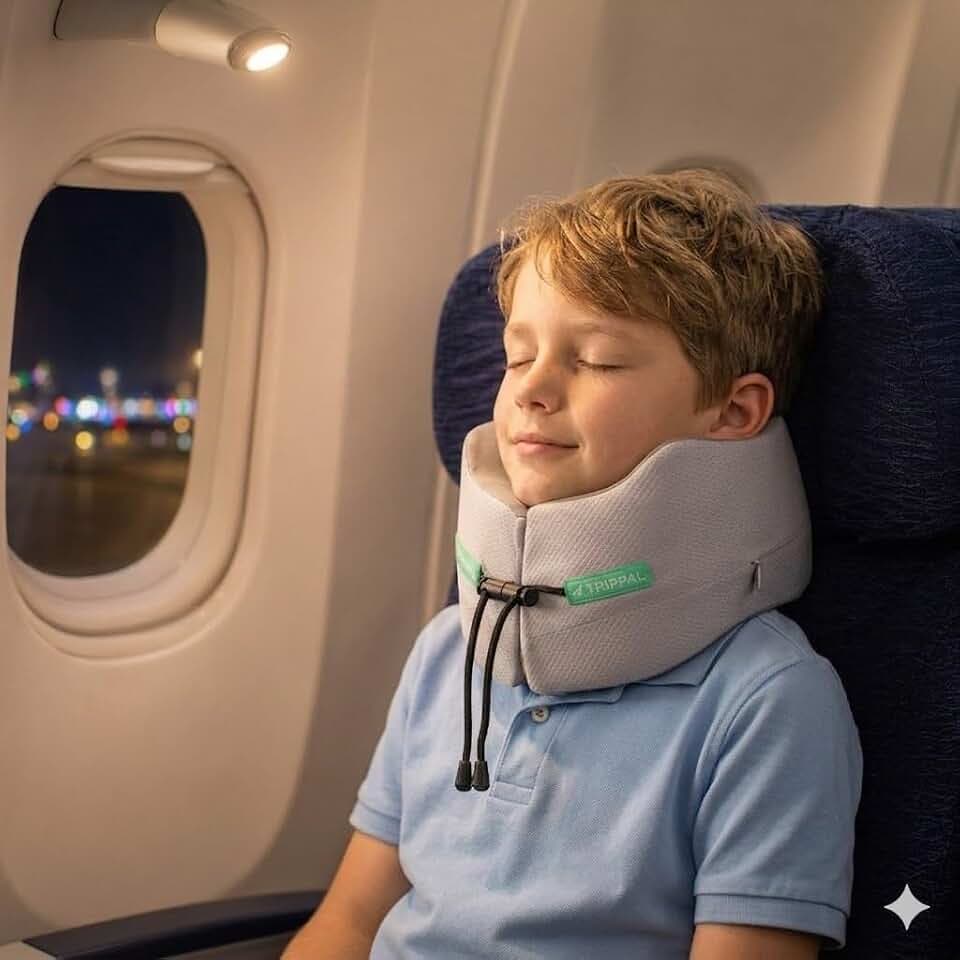 Junior Travel Pillow for Airplane: 8+ Hour Upright Sleep Ages 4-10