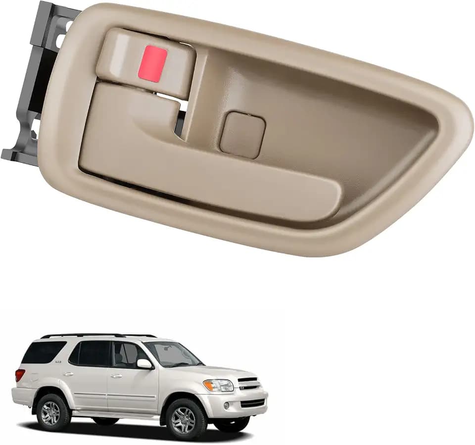 Interior Door Handle Front/Rear Left Driver Side for 2001-07 Toyota Sequoia, 2000-2004 Avalon, 2004-2006 Tundra(Crew Cab Only) Replace# 69206AC010E1, 69206-0C030-E1