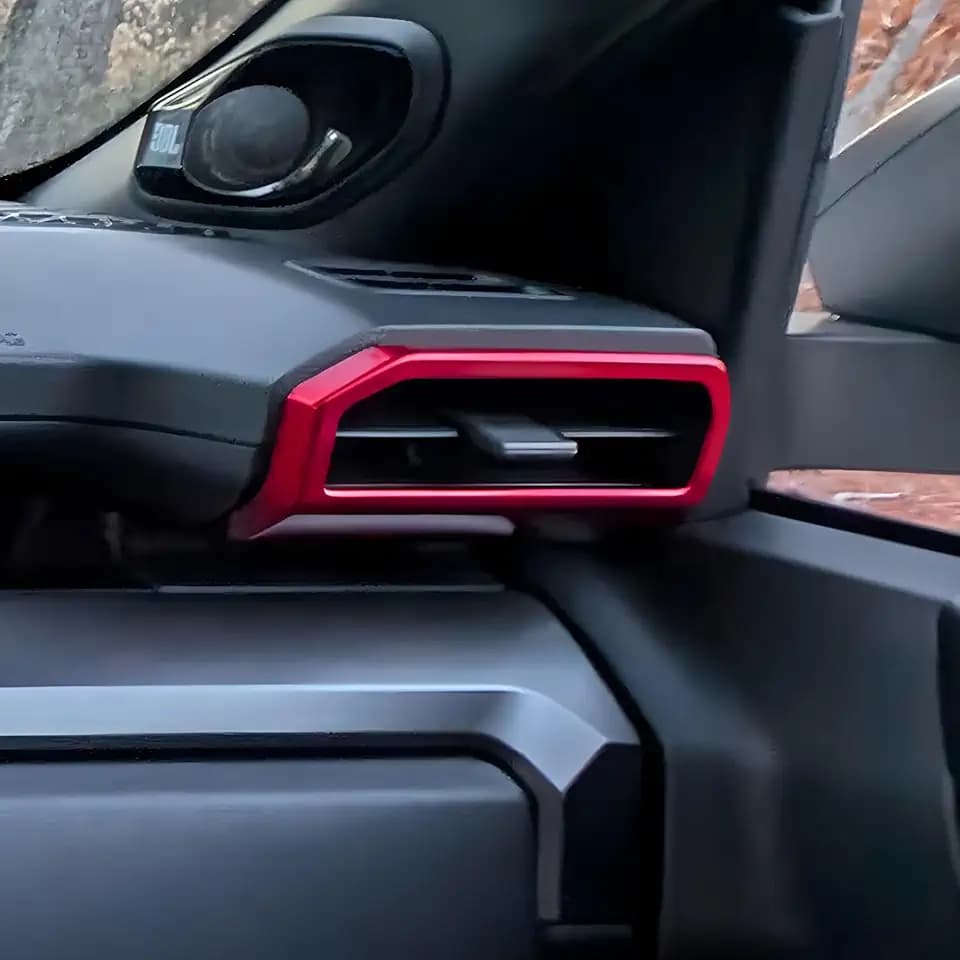 for Toyota Tacoma 2024 2025 for 4Runner 2025 Interior Accessories Dashboard Decor Center Consoles Air Outlet Vent Cover ABS Decorative Frame (Red, Air Vent Cover)