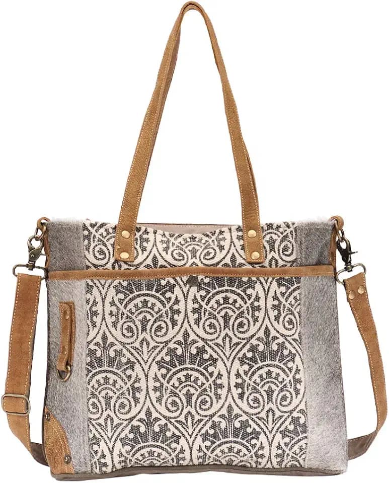 Myra Bag Ace Upcycled Canvas & Cowhide Messenger Bag S-1476