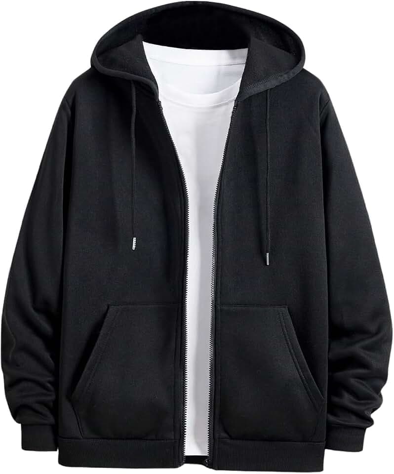 SHENHE Men's Drawstring Hoodie Drop Shoulder Hooded Sweatshirt with Pocket