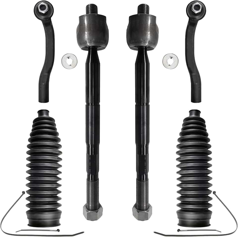 ASTARPRO - 6pc Front Tie Rods Kit Replacement for 04-10 Toyota Sienna, 4 Outer & Inner Tie Rods 2 Boots 2004 2005 2006 2007 2008 2009 2010