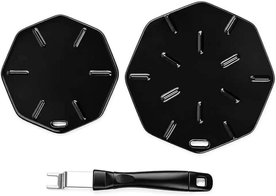 Cast Iron Heat Diffuser for Gas Stove：Heat Diffuser Plate， Heat Diffusers for Electric Stove - Cast Iron Simmer Plate for Gas Burners 2 Sizes Included 8.25 and 6.75 Inch