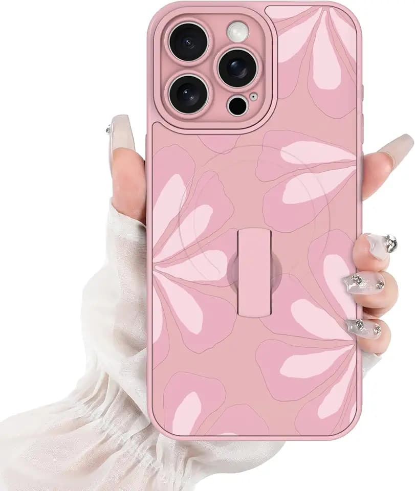 for iPhone 15 Pro Max Case Pink Cute Petals Floral Pattern
