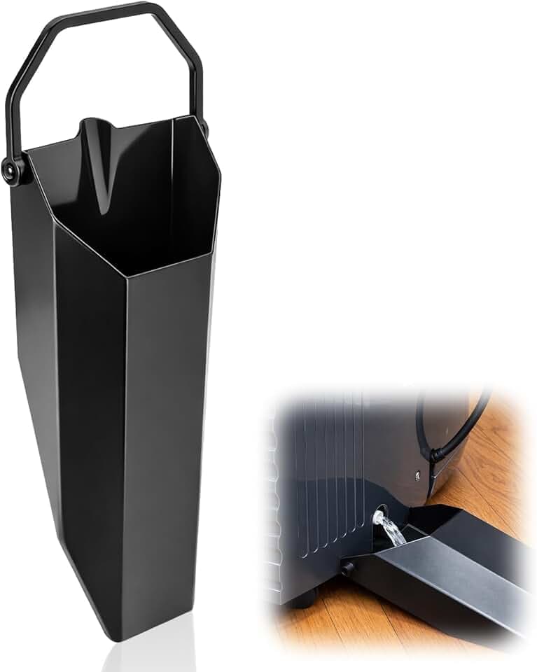 Reallnaive 12'' Plastic Manual Drain Bucket Black Condensate Drain Bucket Manual Condensate Collection Accessory for Portable Air Conditioners