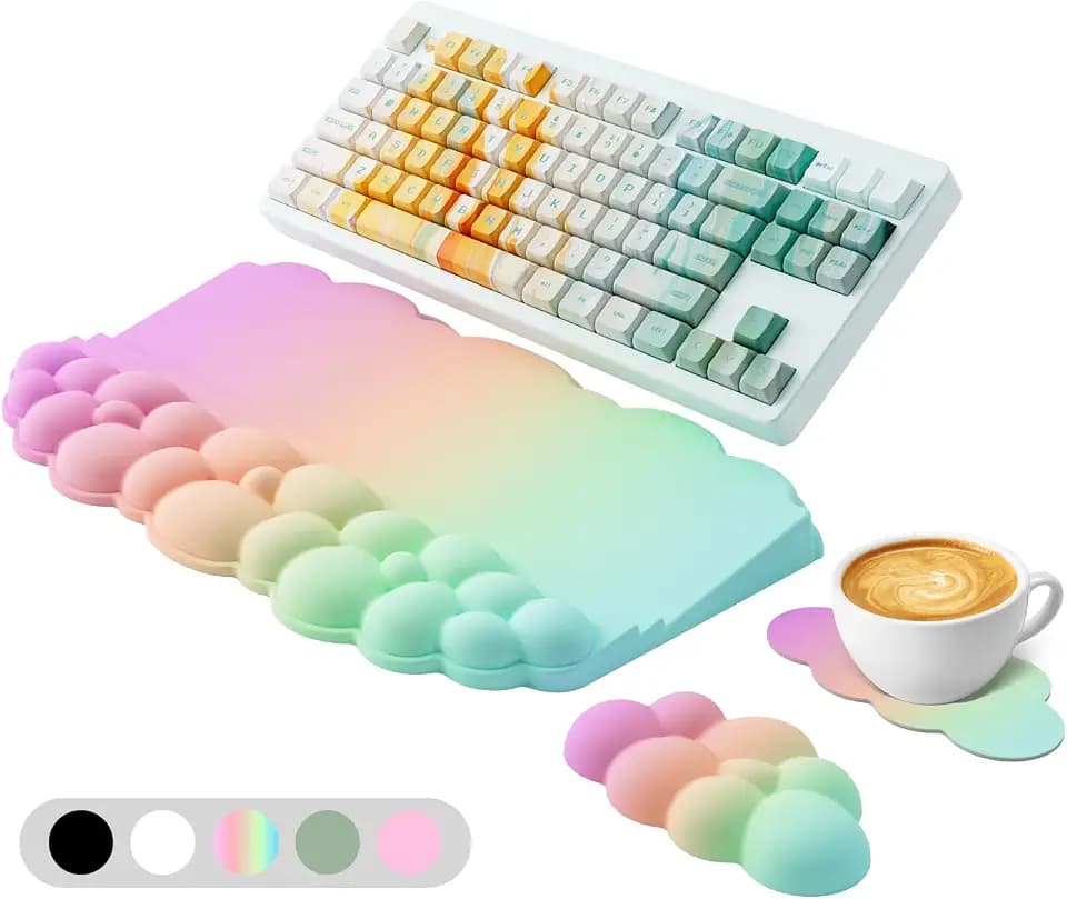Ergonomic Wrist Rest for Keyboard, Soft Memory Foam Cloud Keyboard Stand