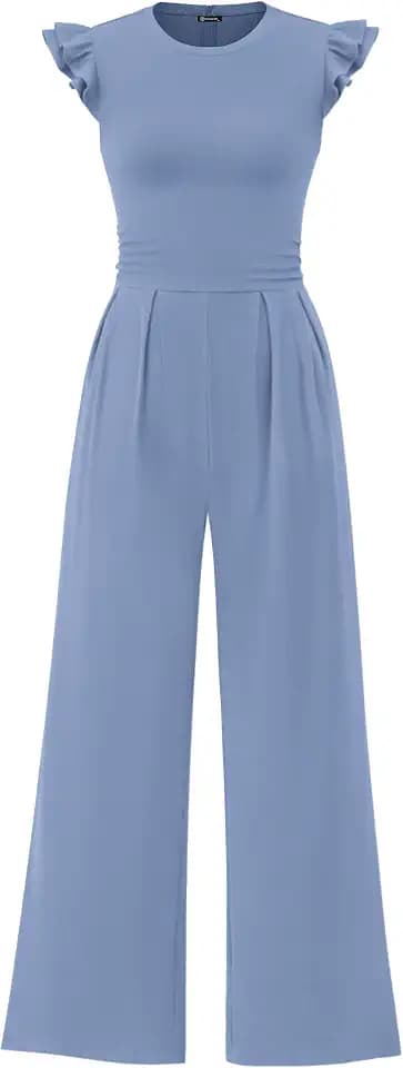 PRETTYGARDEN Cap Sleeve One Piece Jumpsuits for Women
