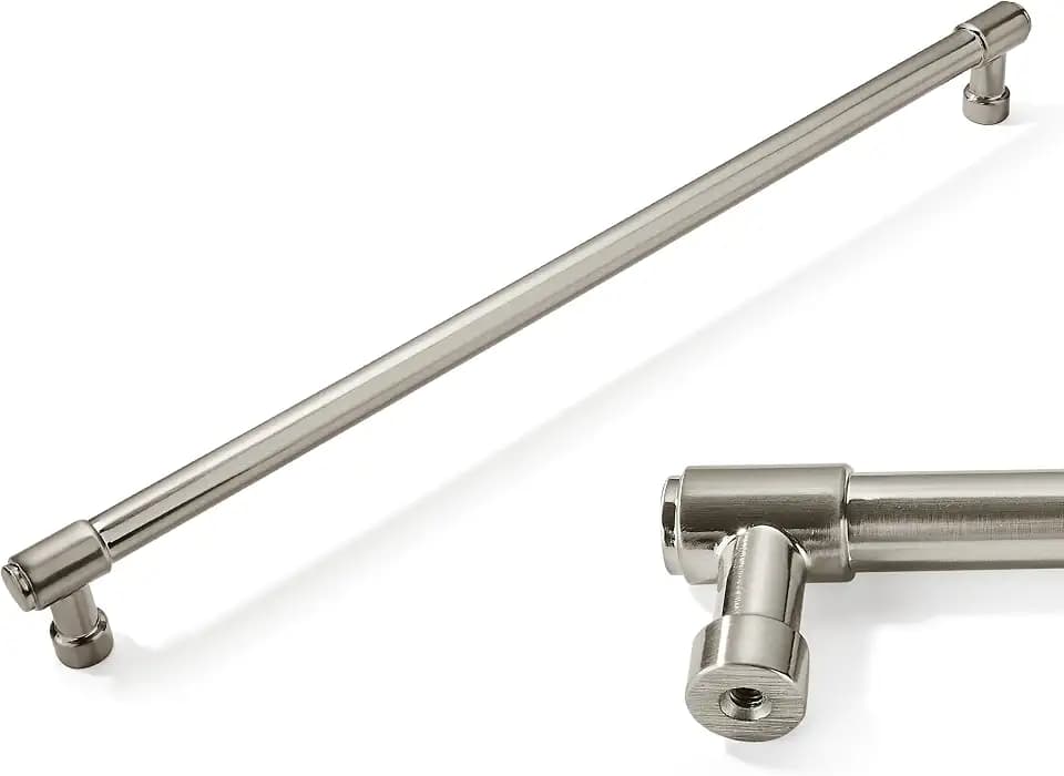 6 Pack Brushed Satin Nickel Pulls,10 Inch(256mm) Hole Centers Cabinet Handles Kitchen Hardware for Cabinets and Drawer