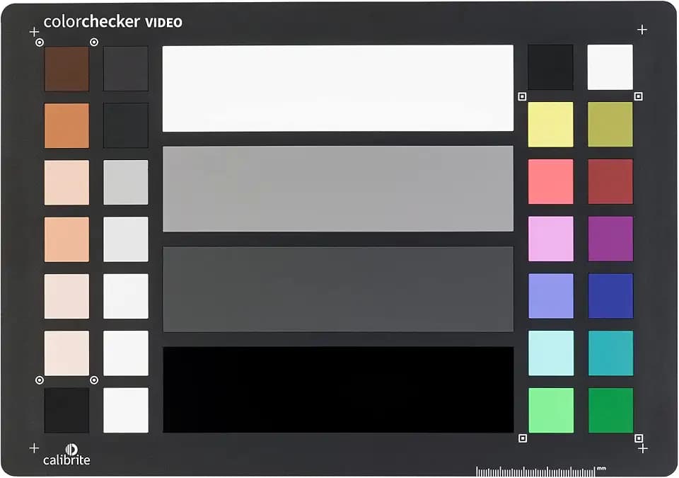 Calibrite ColorChecker Video: Farbkarte zur Farbkalibrierung und Korrektur bei der Videobearbeitung, CCVWB, Mehrfarbige Farbfelder