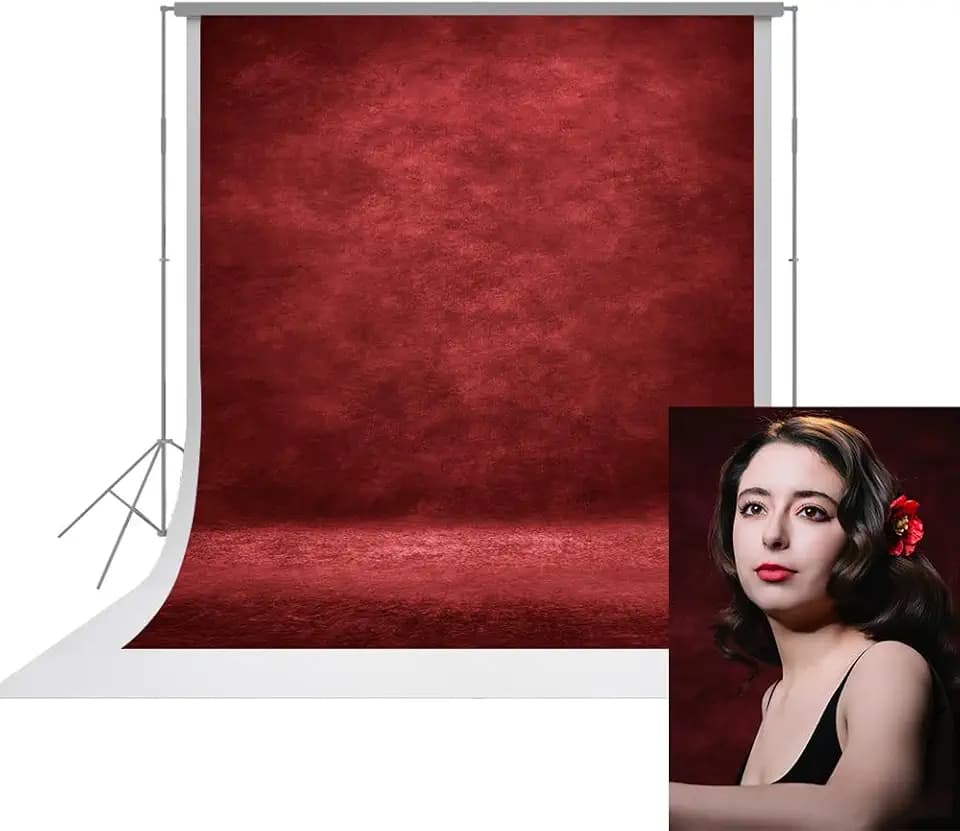 UrcTepics 8x10ft Red Abstract Photography Backdrop, No Stand