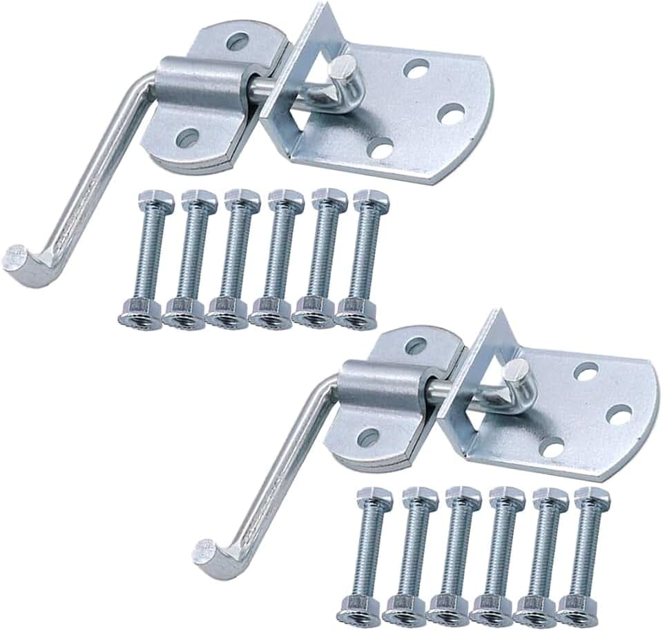 Boxer 2 Pack Truck Straight Side Gate Latch Sets - Truck Stake Bed Latches Bracket Set for Utility Trailer, Stake Body Gates, Sheds, Wood, Trucks, & Trailers - Heavy Duty
