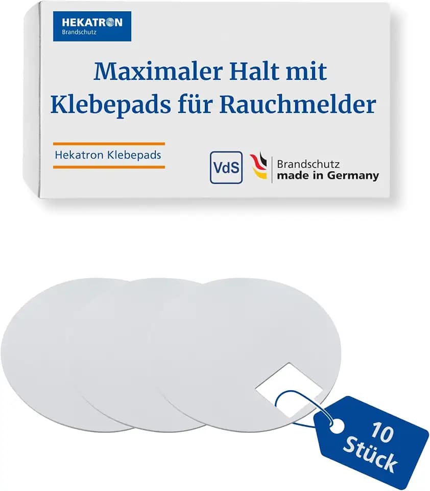 Hekatron Klebepads für Rauchmelder, Montage ohne Bohren und Werkzeug
