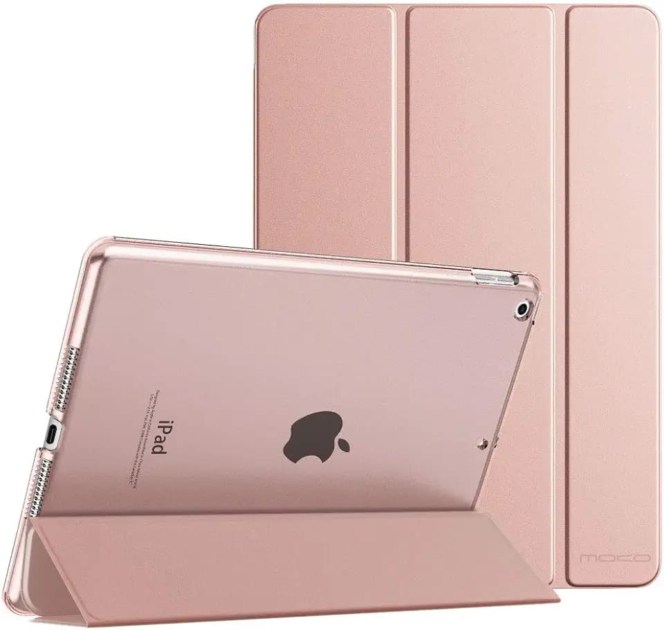 Moko Smart Case for iPad 9th/ 8th/ 7th Generation Case 10.2 Inch, Rose Gold