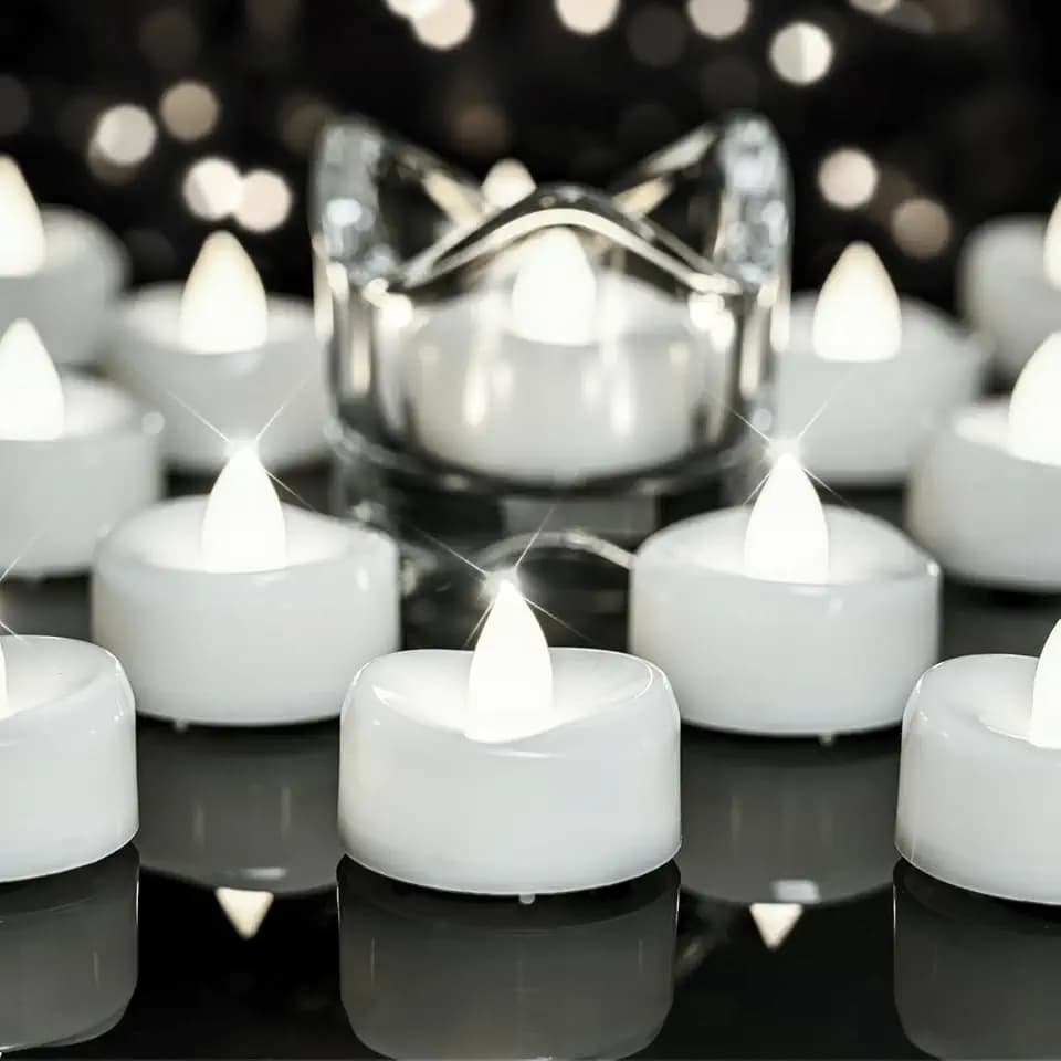 merrynights LED Candles, Tea Lights Candle Battery Operated, 100-Pack 200+Hours Flameless Tealight Candle, Realistic Tea Lights for Halloween Christmas Wedding, Pure White Light