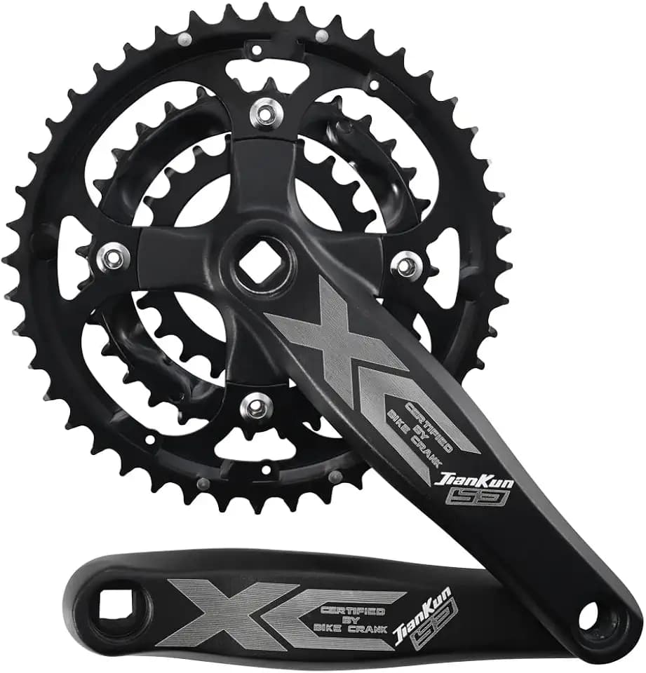 CYSKY Square Taper Triple Crankset 170mm 44-32-22, 42-32-24 Chainring 3X 9 10 Speed Bike Crankset 64/104 BCD for Mountain Bike Compatible with Shimano, SRAM, FSA, Gaint