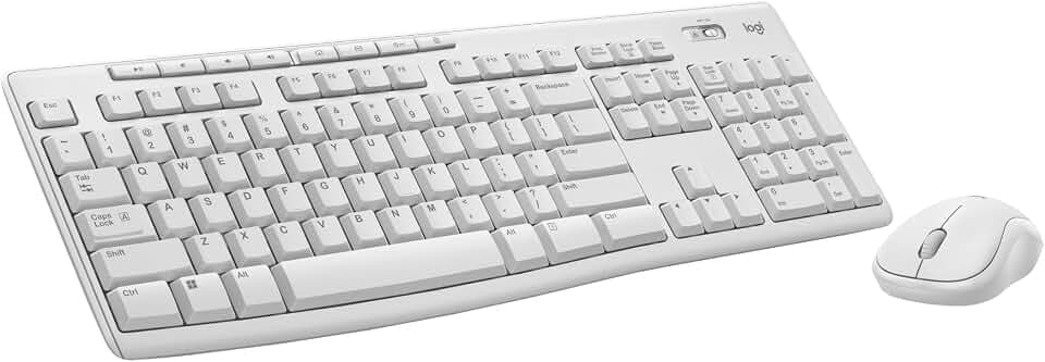 Logitech MK270 Full Size Wireless Keyboard and Mouse Combo - Off White