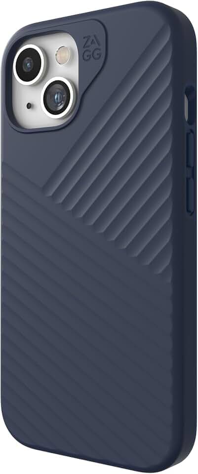 ZAGG Denali Snap-Schutzhülle für iPhone 15/14/13, Fallschutz (5 m), zweilagige, strukturierte Handyhülle, rutschfestes Design, MagSafe-Handyhülle, Marineblau